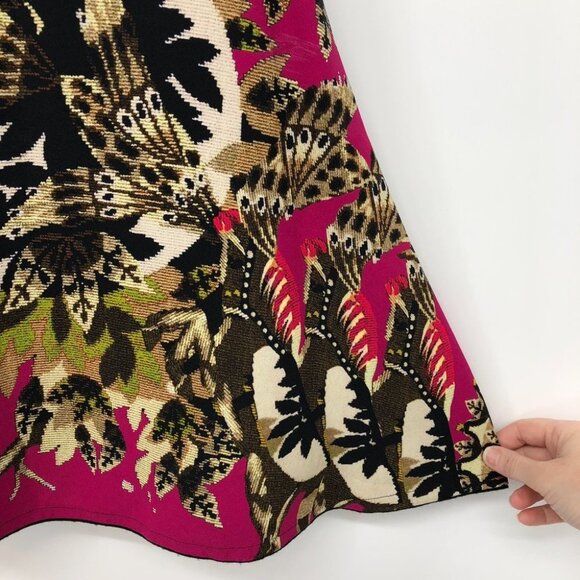 Roberto Cavalli Hot Pink Green  Multi Printed Sleeveless V-neck dress size 2 - Picture 13 of 15